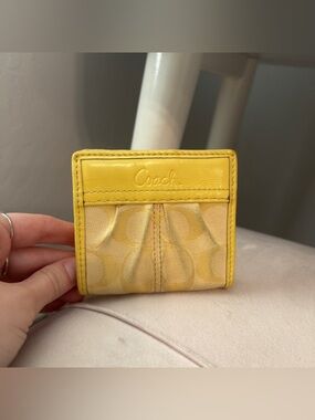 Y2K Coach Yellow Monogramed Wallet